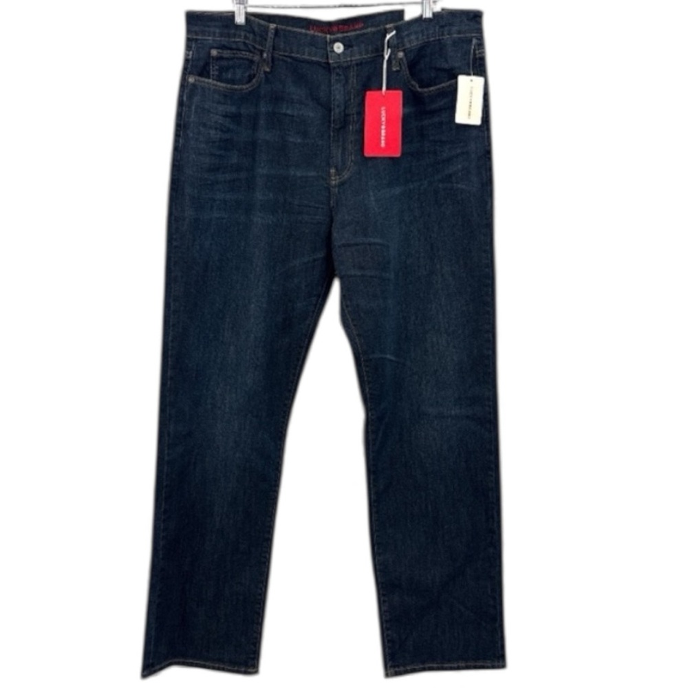 NWT Lucky Brand 221 Straight Blue Jeans Barite Dark Wash Whiskered 40x32 - Picture 2 of 12